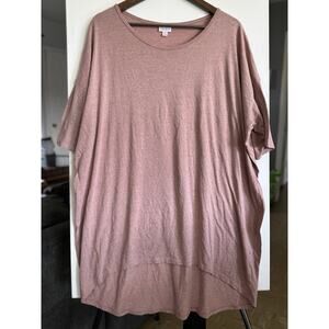 LuLaRoe Irma Tunic Top XL Mauve High Low Short Sleeve Oversized